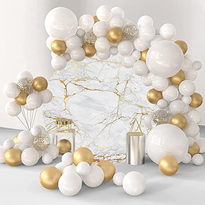 Yeele 7x7ft Grey Gold Marble Texture Round Backdrop Normcore Polyester Photography Background for Themed Birthday Wedding Bridal Shower Baby Shower Banner Anniversary Events Activities Photo Props - size: 7x7ft-Diameter