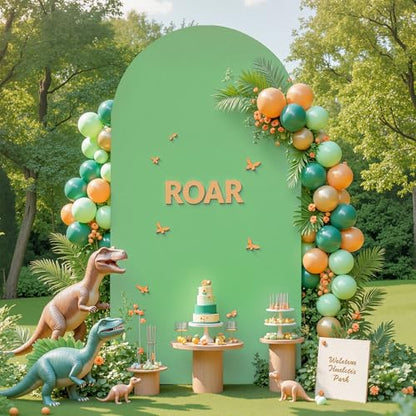 Green Brown Arch Backdrop Cover 6.6ft Spandex Wedding Arch Cover for Baby Shower Birthday Party Bridal Shower Balloon Arch Stand Cover Double Sided Banquet Photo Arch Covers Stretchy Backdrop - color: Green Brown, size: 6.6FT