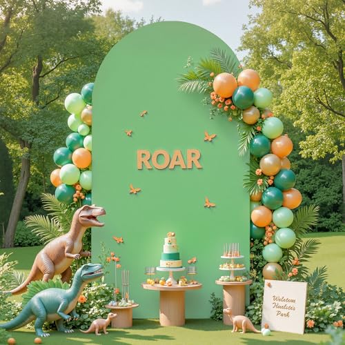 Green Brown Arch Backdrop Cover 6ft Spandex Wedding Arch Cover for Baby Shower Birthday Party Bridal Shower Balloon Arch Stand Cover Double Sided Banquet Photo Arch Covers Stretchy Backdrop - color: Green Brown, size: 6FT
