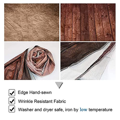 Allenjoy 5x7ft Soft Fabric Brown Wall with Wooden Floor Photography Backdrop Newborn Baby Photoshoot Abstract Portraits Photo Photographer Background Props - size: 5'x7'