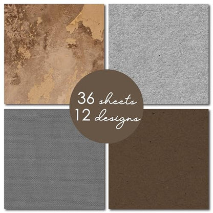 Timeworn Textrue12x12 Scrapbooking Cardstock Decorative Paper for Card Making Background Origami Textured Decorative Scrapbook Paper Scrapbook Materials Supplies
