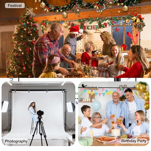 EMART Backdrop Stand,10x7ft(WxH) Adjustable Photo Background Stand with Upgrade Rod,Heavy Duty Flat Base,Metal Pipe and Drape Frame for Wedding,Birthday Party,Decorations,Photography Studio - size: 10x7ft