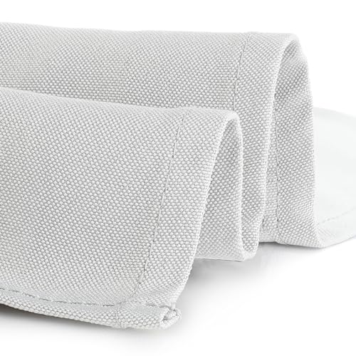 Gee Di Moda Cloth Napkins - 17 x 17 Inch White Dinner Napkins - Set of 12 Soft & Absorbent Washable Fabric Cloth Table Napkins with Hemmed Edges for Hotel Restaurant, Holiday Parties & Wedding - color: White