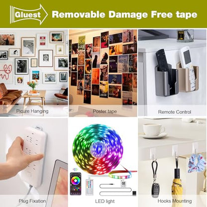 Damage Free Double Sided Tape 20ft, Removable Picture Hanging Strips Residue Free, Heavy Duty Mounting Tape, No Damage Wall Tape,Wall Adhesive Strips Foam Tape Wide Roller - size: 1 3/8in x 20ft