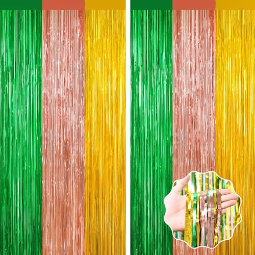 GCB 2Pack Blue Red Foil Curtain Backdrop Blue Metallic Tinsel Foil Fringe Curtains Photo Booth Props for Birthday Wedding Engagement Baby Shower Bachelorette Xmas Holiday Celebration Party Decors - color: Hawaii Color