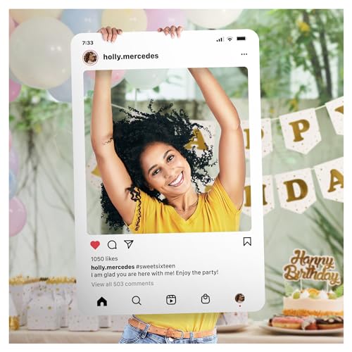SPEEDYORDERS Social Media Photo Booth Prop - Custom Instagram Photo Booth Frame - Customized Insta Giant Selfie Frame - IG Frame For Fun Social Media Posts - color: Single Frame