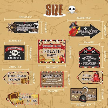 WERNNSAl Pirate Party Decorations - 10PCS Pirate Birthday Party Decorations for Adventure Birthday Party Supplies Funny Parrot Pirate Decor for Home Garden Yard Wall Decor - style: Pirate 002