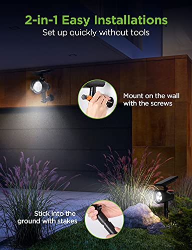 InnoGear Solar Lights for Outside, Outdoor Landscape Spotlight Waterproof Security Lighting Adjustable Auto On/Off for Patio Deck Yard Garden Pool Driveway, Pack of 4
