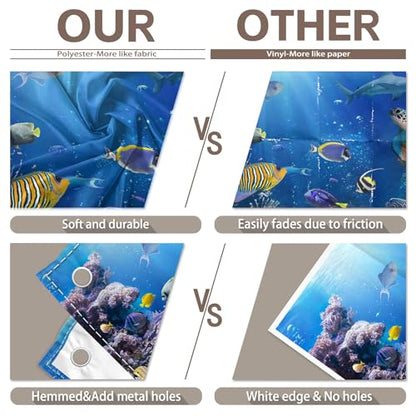 10x8ft Under The Sea Photography Backdrop Ocean Underwater World Background Aquarium Coral Baby Shower Decorations Birthday Party Photo Banner - size: 10'x8'