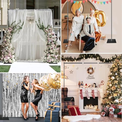 7.5x10FT Adjustable Backdrop Stand Kit - Heavy Duty Iron Photography Background Support System with Portable Base, for Wedding/Birthday/Party Studio Shoots