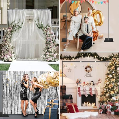 7.5x10FT Adjustable Backdrop Stand Kit - Heavy Duty Iron Photography Background Support System with Portable Base, for Wedding/Birthday/Party Studio Shoots
