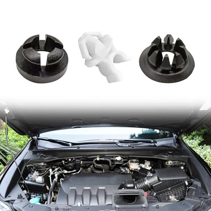 3Pieces Car Hood Support Prop Rod Holder Clip, Black White Hood Rod Grommet Clips for Most Car Bracket Decorative Clip 91503-SS0-003 91604-SD2-013