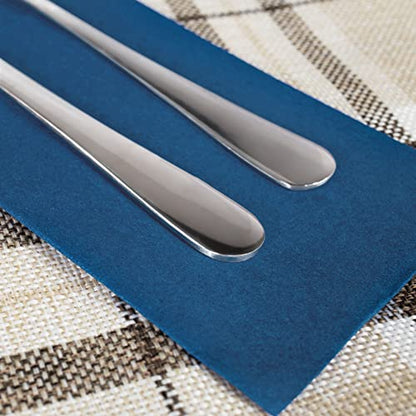 Linen-Feel Navy Blue Paper Napkins, 50 Pcs Cloth Like Dinner Napkins with Built-in Flatware Pocket, Pre-Folded Absorbent Disposable Guest Paper Hand Towels for Bathroom, Weddings Party - color: navy blue