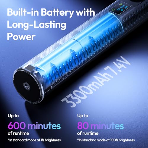 ULANZI B15RGB Magnetic RGB Light Wand - Handheld LED Video Light Stick with Diffuser, 3300mAh 1800-9000K 20 Effect Dimmable Camera Tube Light for Video Recording Studio Photography TikTok YouTube Vlog - size: 1 Piece - Medium
