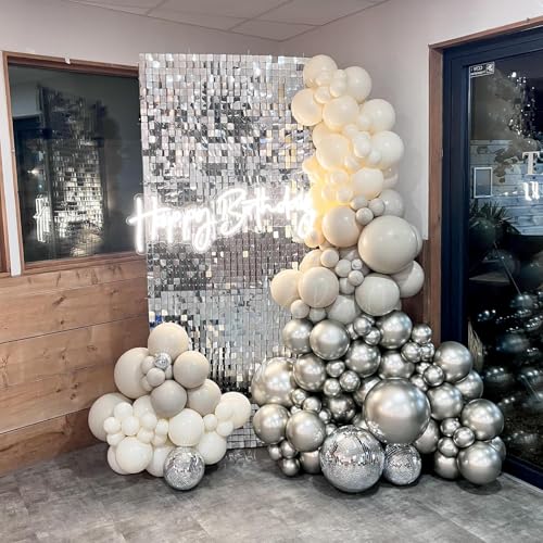 Silver Sequin Wall Backdrop Panels 3ftx6ft Glitter Shimmer Wall Backdrop Photo Background for Birthday Anniversary Wedding Graduation Bachelorette Party Decoration - color: Silver, size: 3ftx6ft