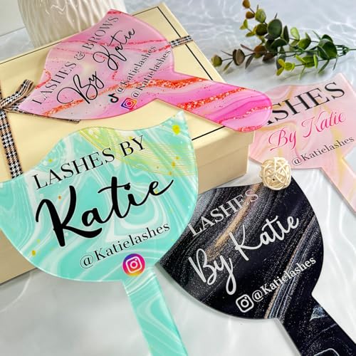 ubjva Custom Eyelash Technician Photo Prop Personalised Acrylic Handheld Mirror for Social Media Tech Supplies Lash Room