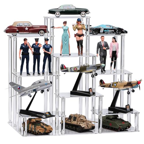 Clear Acrylic Display Risers Stand Shelf, Acrylic Stands Display for Action Figures Collectibles Perfume Organizer Stand,Pop Figures Stand Risers for Decorating & Organizing (9 Tier) - color: 9 Tier