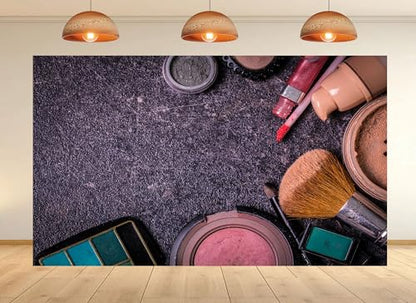 12x10ft Makeup Cosmetics Flat Lay Backdrop Beauty Fashion Scene Photo Background Tapestry for Makeup Party Beauty Event Photography Home Decorations Studio Props - size: 12X10ft