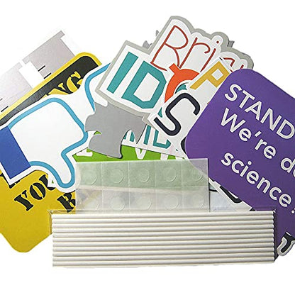 12Pcs Science Photo Booth Props with Stick Mad Scientist Selfie Props Chemistry Laboratory Party Supplies Boy Girl First 1st Bday Baby Shower