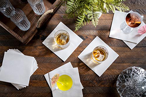 BloominGoods Disposable Linen-Feel Dessert and Beverage Napkins - Made In USA, Soft and absorbant cocktail Paper Napkins For Bar, Restaurant, Café, wedding Or Parties (200-Pack)
