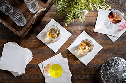 BloominGoods Disposable Linen-Feel Dessert and Beverage Napkins - Made In USA, Soft and absorbant cocktail Paper Napkins For Bar, Restaurant, Café, wedding Or Parties (200-Pack)