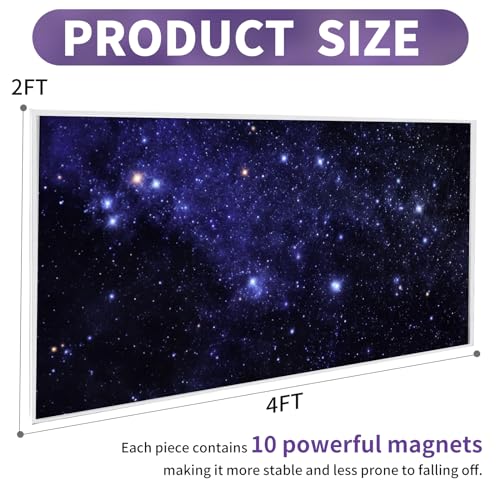 Torixqi 2pcs Fluorescent Light Covers - Light Covers for Ceiling Lights Classroom, Magnetic Light Filters for Office, Hospitals, Home 4 x 2 Feet (starry sky) - color: starry sky