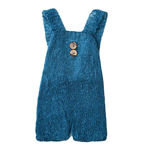 Zeroest Baby Photography Props Boy Girl Photo Shoot Outfits Newborn Crochet Infant Knitted Clothes Mohair Outfit - color: Blue