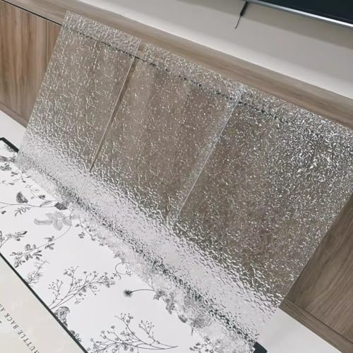 Set of 2 Decorative Extruded Clear Acrylic Sheets with Striped Texture,1/8'' Thick PMMA Wave Rippe Sheet,Crystal Plastic Acrylic Sheets for DIY Crafts,Advertising,Sign,Display Cases (8''x12'') - size: 8''x12''