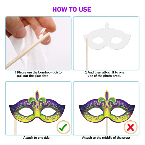 Mardi Gras Decorations Photo Booth Props- Fat Tuesday Carnival Masquerade New Orleands Party Photo Props - Mardi Gras Decor-Mardi Gras Party Favor Kit Birthday Party Supplies Decorations