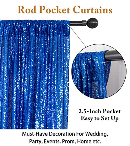 ShinyBeauty Sequin Backdrop 5FTx7FT Royal Blue Sequin Curtain Photo Backdrops 7FT Blue Glitter Backdrop for Photography Wedding Drapes Birthday, Baby Shower Background - color: Royal Blue, size: 5FTx7FT
