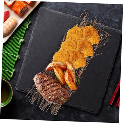 Ipetboom 3pcs Sushi Tray Rustic Japanese Sashimi Plate Decorative Fence for Food Presentation and Photography Natural Sushi Plates for Restaurant and Home Use