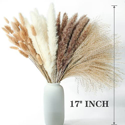 220 PCS Dried Flower Bouquet – Pampas Grass, Floral Decor for Home, Wedding, and Boho Style | Perfect for Vases, Fall, Spring, Summer, and Winter Arrangements - size: 220pcs