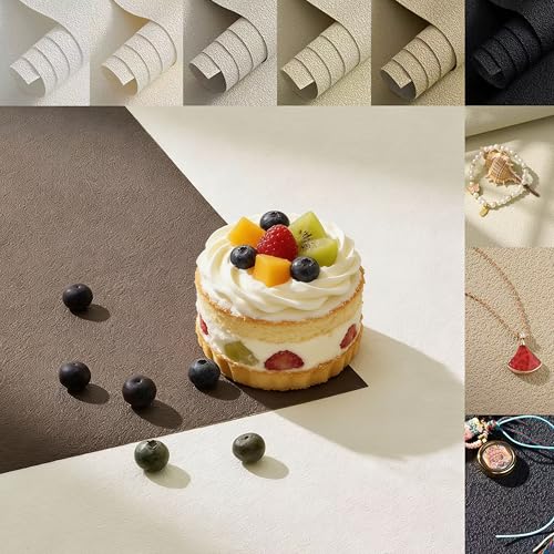 6PCS Non-Wrinkle Product Photography Backdrops, 3D Matte Texture Photo Backdrop Cloth, Flat Lay Seamless 28x21in Tabletop Backdrops for Food Jelwery Cosmetics - color: Granular texture