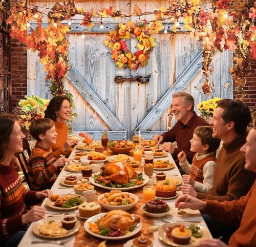 Fall Photo Backdrops for Photography, Pumpkin Thanksgiving Backdrop for Photoshoot, Orange Maple Leaves Harvest Friendsgiving Decorations 10x8ft - color: Orange, size: 10x8 FT