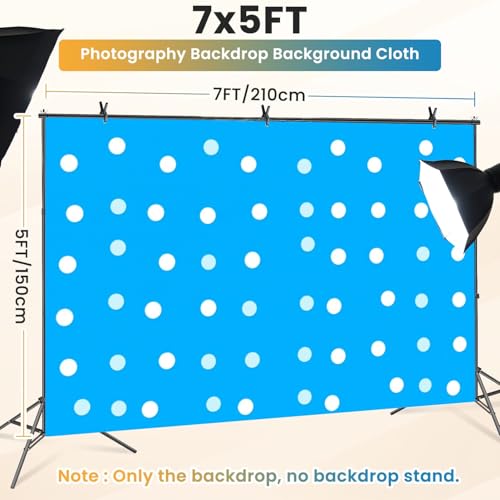 5x7ft Photography Backdrop Blue Polka Dot Gradient Effect Photo Backdrop Photography Background for Photoshoot Portrait Video Party Photo Studio Prop Booth - color: Color9