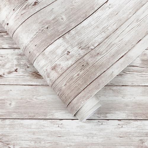 Heroad Contact Paper Peel and Stick Wallpaper Wood Grain Contact Paper for Cabinets Countertop Waterproof Removable Wallpaper Self Adhesive Decorative Shiplap Papel Tapiz para Pared 17.7''x78.7'' - size: 17.7" x 78.7"