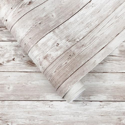 Heroad Contact Paper Peel and Stick Wallpaper Wood Grain Contact Paper for Cabinets Countertop Waterproof Removable Wallpaper Self Adhesive Decorative Shiplap Papel Tapiz para Pared 17.7''x78.7'' - size: 17.7" x 78.7"