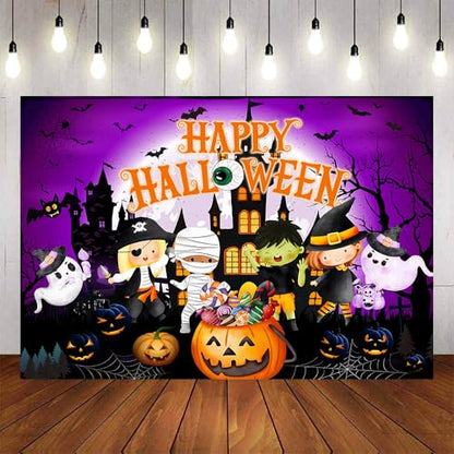 7x5ft Halloween Backdrops for Photography Spooky Night Horror Halloween Party Back Drop Background Costume Fall Haunted House Decorations Photo Props