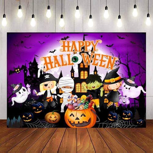 7x5ft Halloween Backdrops for Photography Spooky Night Horror Halloween Party Back Drop Background Costume Fall Haunted House Decorations Photo Props