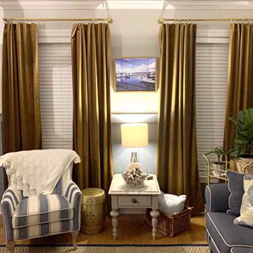 WeeksEight 40 Pack Gold Curtain Rings with Clips, Curtain Hooks Hangers Clip Rings for Hanging Drapes Bows Hat, Drapery Rings 1.26 in I D, Fits up to 1 in Diameter Curtain Rod. - color: Gold, size: 1.26" I D Set of 40