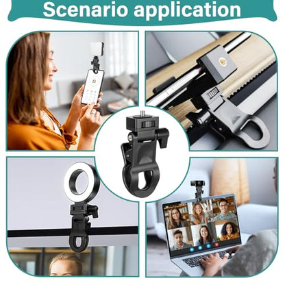 Selfie Phone Light Clip – Portable Clip-On Light for Phone, Camera, Laptop, Webcam, Tripod with 1/4" Thread Mount, Compatible for Zoom or Video Call