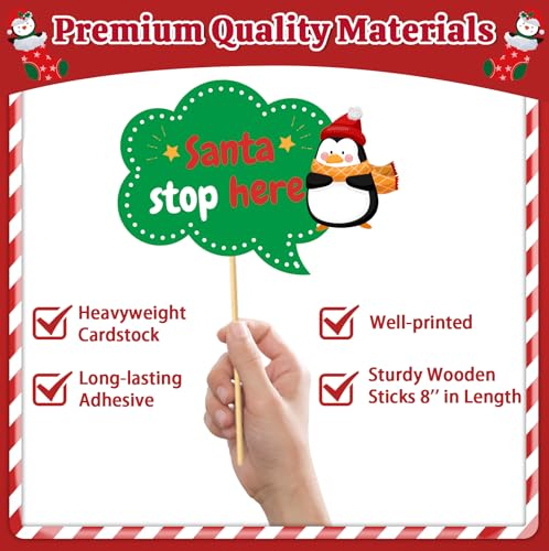 Christmas Photo Booth Props - 36Pcs Christmas Party Decorations Decor & Selfie Accessories, Fun Xmas Party Favors Gifts for Adults, Office Party Supplies