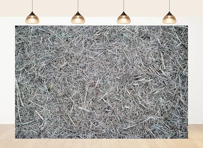7x7ft Fabric Dry Hay Straw Texture Backdrop Rustic Farm Hay Bale Surface Photography Background for Rural Themed Party Decor Home Wall Hanging Tapestry Photo Props - size: 7X7ft