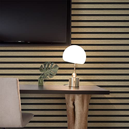 myforHD Wallpaper Peel and Stick Wood Grating Stripe Self-Adhesive Wallpaper Faux Wood Contact Paper Wood Slats Self Adhesive Wall Paper PVC Vinyl Film Removable Waterproof (Wood B, 17.3" x 118") - color: Wood B, size: 17.3" x 118.1"