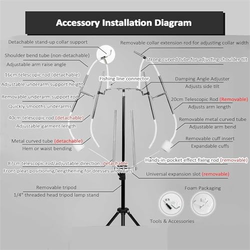 Professional Clothing Photography Dress Form, Adjustable Body Shape Display Stand, for Shirt Skirt Pants Apparel Shooting and Retail Store Display