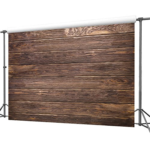 LYWYGG 15x10ft Thin Vinyl Brown Wood Backdrop Photographers Retro Wood Wall Background Cloth Seamless CP-19-1510 - size: 15x10FT