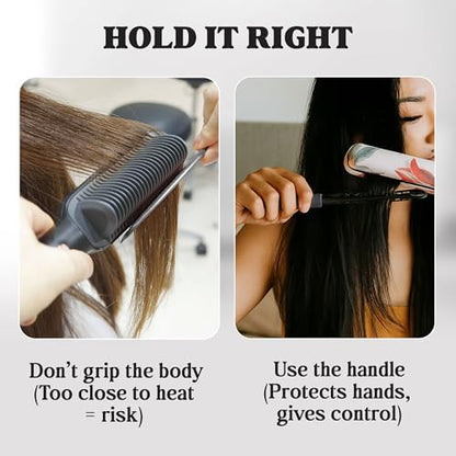 HerStyler Hair Comb For Straightening - Protects Hands - No More Knots - Styles Like A Pro - Versatile Hair Styling Comb - Travel Friendly (Black, Plastic, Dry Hair, 1 Count Pack of 1) - color: Black