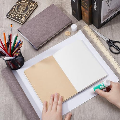 CRASPIRE 51 x 11.8 Book Cloth Books Binding Coffee Color Linen Fabric Surface Paper Backed Bookcover Densely Woven Cloth Books Album Scrapbooking Archival Covering Protector Bookbinding Supplies - color: Coffee