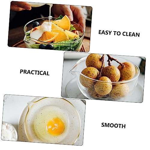 GLEAVI 2pcs Transparent Glass Salad Bowl Practical Food Storage Serving Bowl for Desserts Fruits and Baking Daily Use and Photography Props