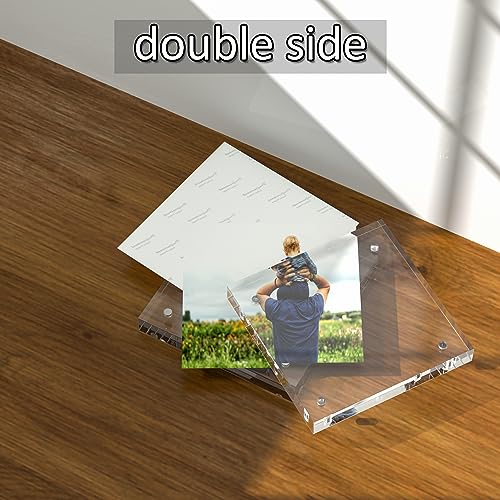 Sezanrpt Acrylic Picture Frames 3x3, 3 x 3 inch picture frame for 3x3 or 2x2 Pictures, Clear Double Sided Thick Photo Frames Desktop Pictures Display Small Tips Holder - size: 3'' x 3''